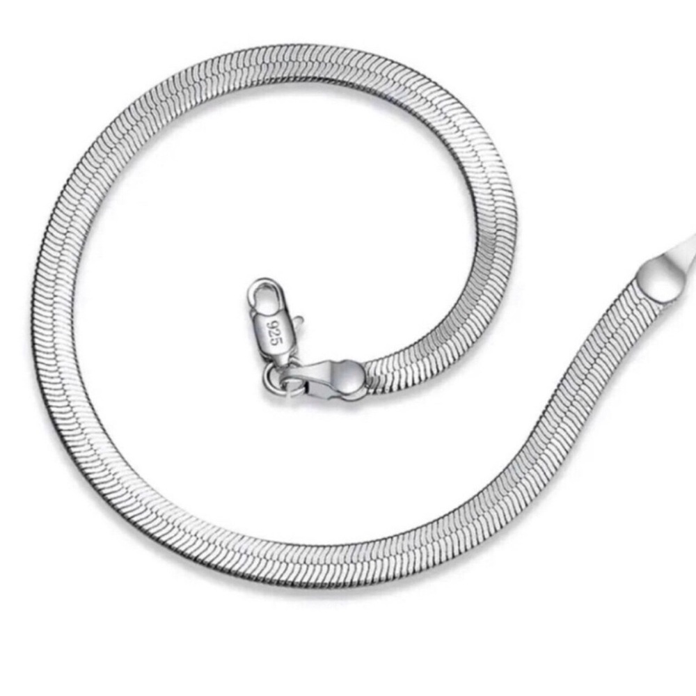 Sterling Silver Herringbone Chain Bracelet